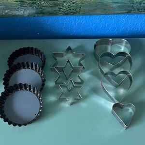 Set of Metal Heart, Star & Fluted Tart Cookie Cutters